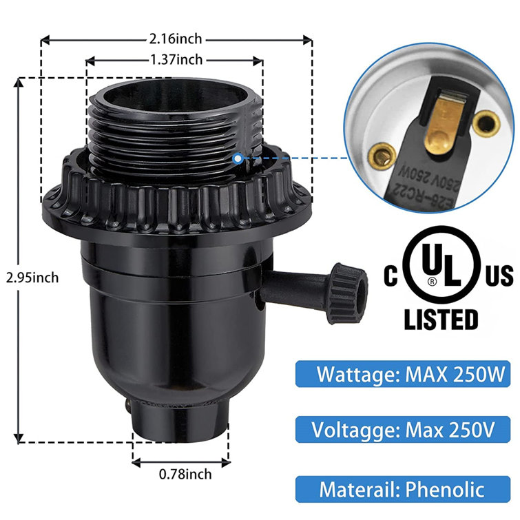 Phenolic lamp clearance socket